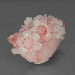 Coral rosa natural 20,18ct, corte flor, opaco