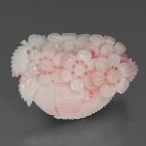 Coral rosa natural 24,69ct, corte flor, opaco