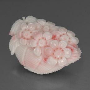 Coral rosa natural 24,69ct, corte flor, opaco