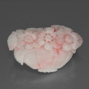 Coral rosa natural 24,69ct, corte flor, opaco
