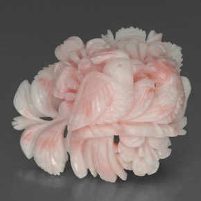 Coral rosa natural 35,76ct, forma extravagante, opaco