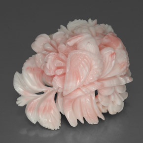Coral rosa natural 35,76ct, forma extravagante, opaco