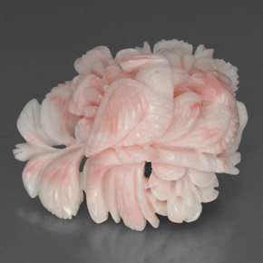Coral rosa natural 35,76ct, forma extravagante, opaco