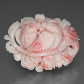 Coral branco natural 61,71ct, forma extravagante, opaco