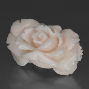 Coral branco natural 30,35ct, forma extravagante, opaco