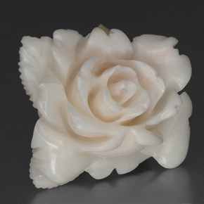 Coral branco natural 18,84ct, forma extravagante, opaco