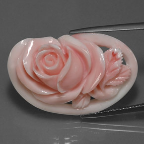 Coral rosa natural 28,77ct, forma extravagante, opaco
