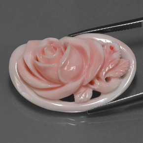 Coral rosa natural 28,77ct, forma extravagante, opaco
