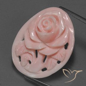 Coral rosa natural 12,99ct, corte flor, opaco