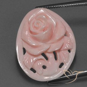 Coral rosa natural 12,99ct, corte flor, opaco