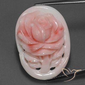 Coral Rosa salmão Natural 28.86ct, Chique, Opaco