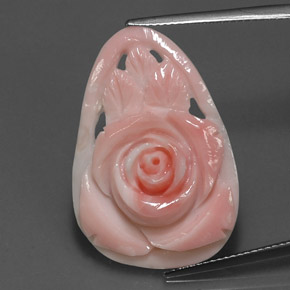 Coral rosa natural 12,52ct, forma extravagante, opaco