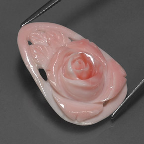 Coral rosa natural 12,52ct, forma extravagante, opaco