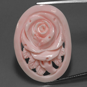 Coral rosa natural 17,81ct, forma extravagante, opaco