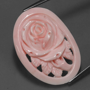 Coral rosa natural 17,81ct, forma extravagante, opaco