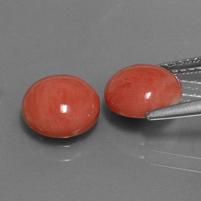 Pedras preciosas de coral rosa natural de  ct, corte redondo, opaco