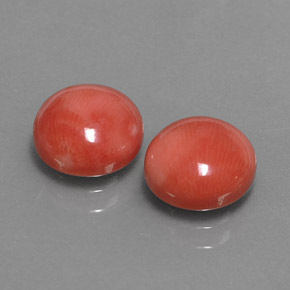Pedras preciosas de coral rosa natural de  ct, corte redondo, opaco