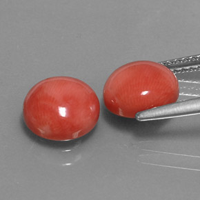 Pedras preciosas de coral rosa natural de  ct, corte redondo, opaco