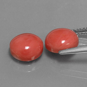 Pedras preciosas de coral rosa natural de  ct, corte redondo, opaco