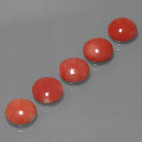 Pedras preciosas de coral rosa natural de  ct, corte redondo, opaco