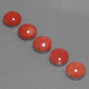 Pedras preciosas de coral rosa natural de  ct, corte redondo, opaco