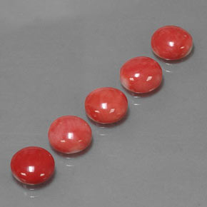 Pedras preciosas de coral rosa natural de  ct, corte redondo, opaco