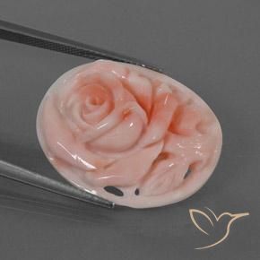 Coral Rosa Flamingo Natural 15.39ct, Chique, Opaco
