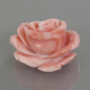 Coral rosa natural 25,74ct, forma extravagante, opaco
