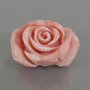 Coral rosa natural 25,74ct, forma extravagante, opaco