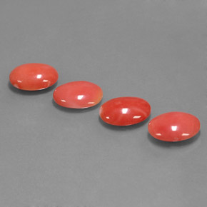 Pedras preciosas de coral rosa natural de  ct, corte oval, opaco