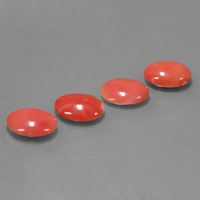 Pedras preciosas de coral rosa natural de  ct, corte oval, opaco