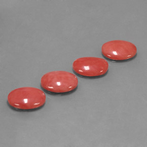 Pedras preciosas de coral rosa natural de  ct, corte oval, opaco