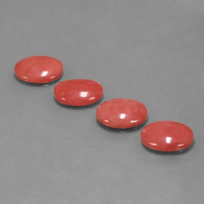 Pedras preciosas de coral rosa natural de  ct, corte oval, opaco