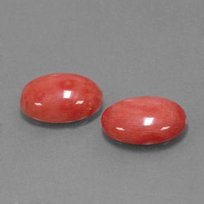 Pedras preciosas de coral rosa natural de  ct, corte oval, opaco