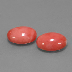 Pedras preciosas de coral rosa natural de  ct, corte oval, opaco