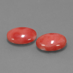 Pedras preciosas de coral rosa natural de  ct, corte oval, opaco