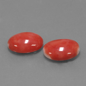 Pedras preciosas de coral rosa natural de  ct, corte oval, opaco