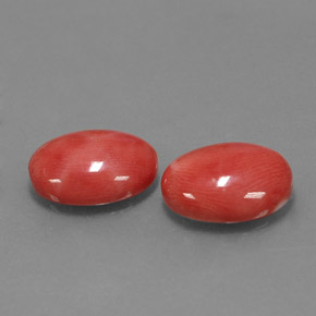 Pedras preciosas de coral rosa natural de  ct, corte oval, opaco