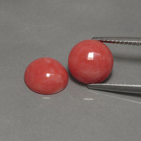 Pedras preciosas de coral rosa natural de  ct, corte redondo, opaco