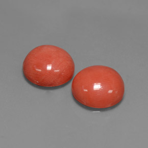 Pedras preciosas de coral rosa natural de  ct, corte redondo, opaco