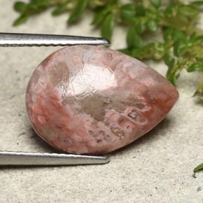 Coral multicolorido natural 5,89ct, formato de pêra, opaco