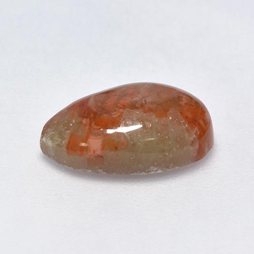 Coral multicolorido natural 3,39ct, formato de pêra, translúcido