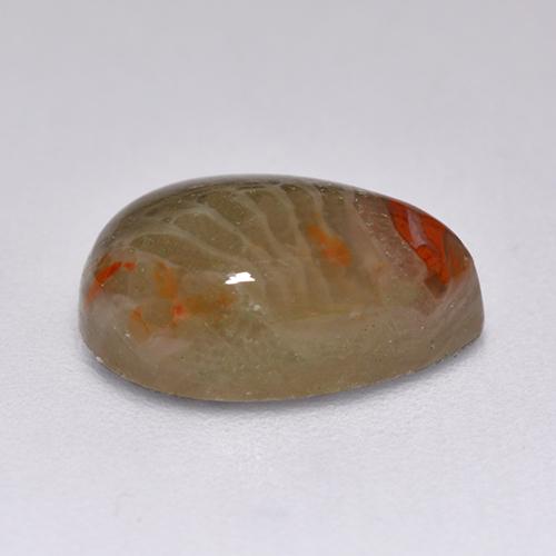 Coral multicolorido natural 2,23ct, formato de pêra, translúcido