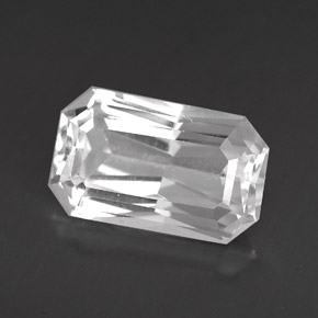 Danburita branco natural 3,90ct, corte esmeralda, VVS-VS