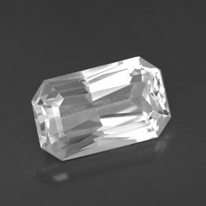 Danburita branco natural 3,90ct, corte esmeralda, VVS-VS