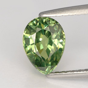 Granada demantoide verde natural 1,48ct, formato de pêra, VS
