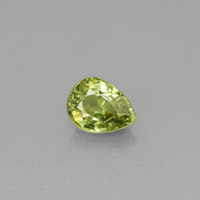 Granada demantoide verde natural 0,39ct, formato de pêra, VS-SI