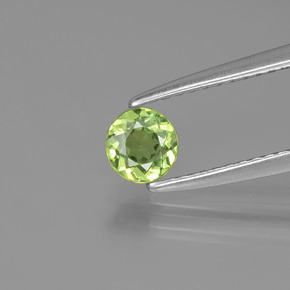 Granada demantoide verde natural 0,42ct, corte redondo, VS