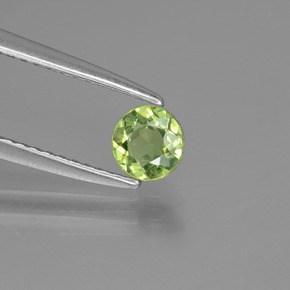 Granada demantoide verde natural 0,42ct, corte redondo, VS