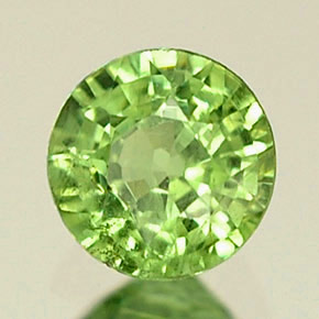 Granada demantoide verde natural 0,34ct, corte redondo, VS